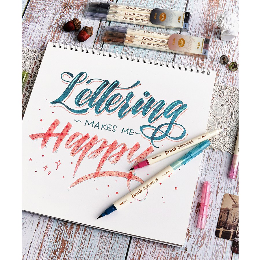 Bộ 3 Bút Lông Màu Nước Vẽ Tranh Phong Cách Retro Penlab C6133