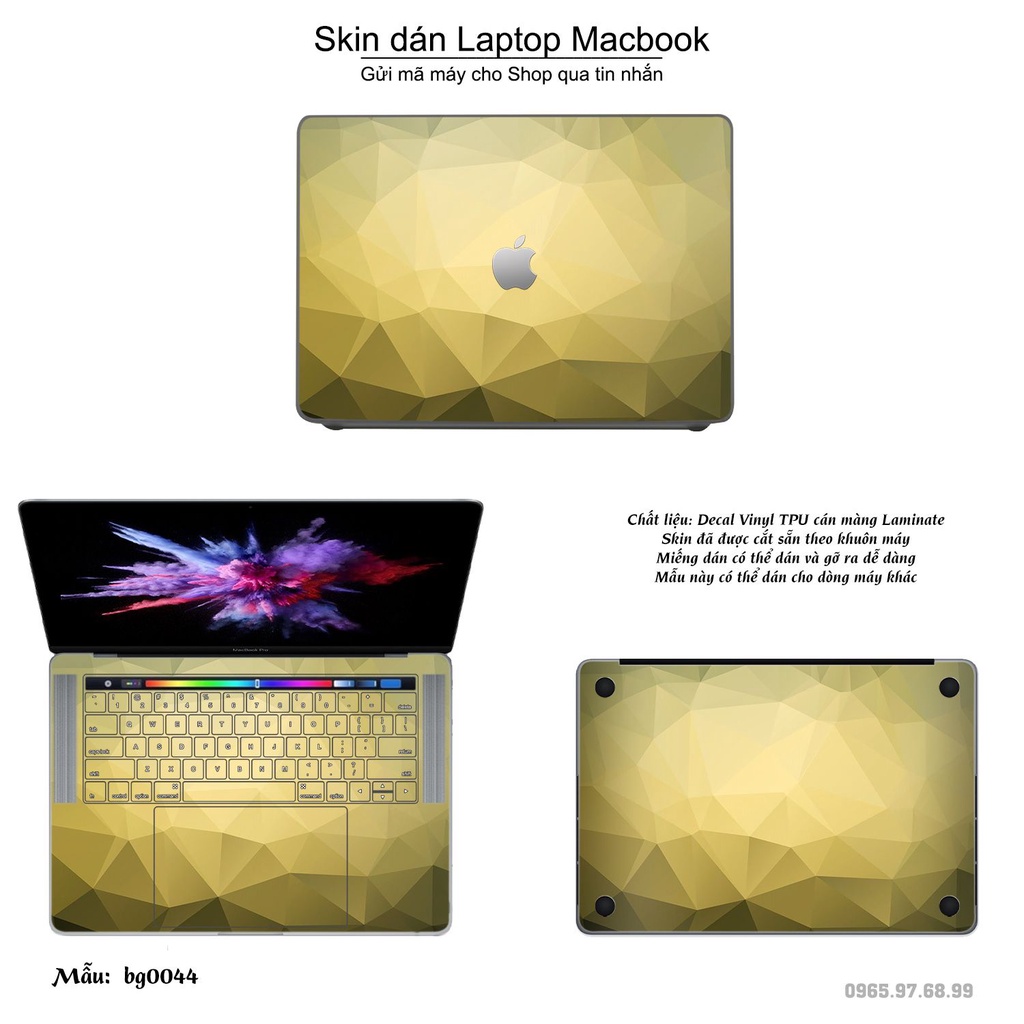 Skin dán Macbook mẫu Vân kim cương (đã cắt sẵn, inbox mã máy cho shop)