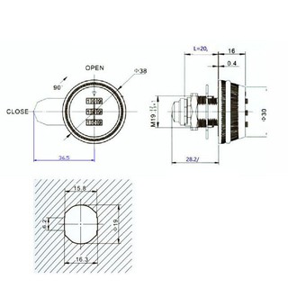 Ổ khoá mã số núm xoay L20