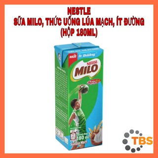 [NESTLE-SỮA MILO] SỮA MILO, THỨC UỐNG LÚA MẠCH UỐNG LIỀN NESTLE, HỘP ÍT ĐƯỜNG 180ML
