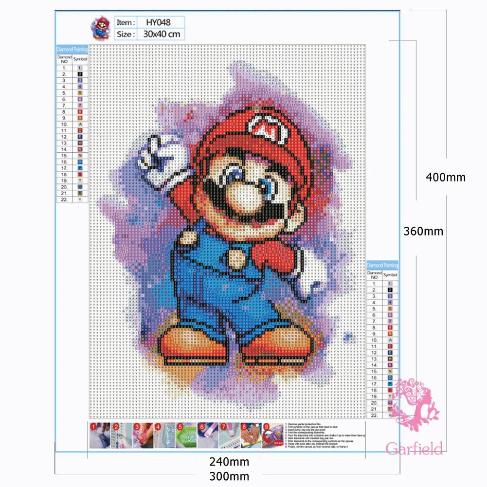 Full Round Drill Diamond Painting Game Character DIY Mosaic Home Decoration Wall Art Picture 30x40cm