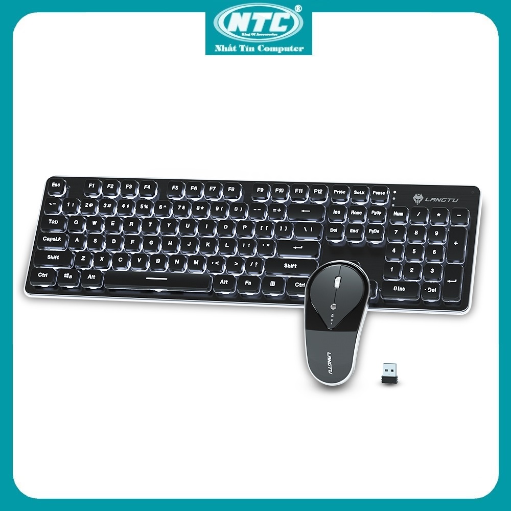 Bộ bàn phím và chuột không dây Wireless LangTu LT600 phím tròn, bấm silent thumbnail