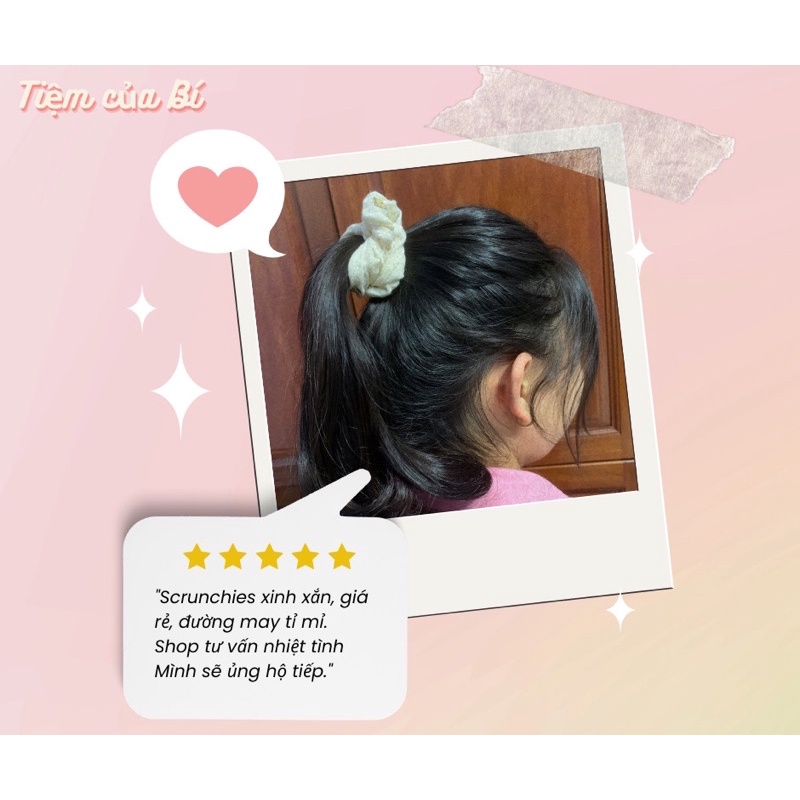 [Handmade] Scrunchies buộc tóc Muslin cao cấp họa tiết dễ thương hot trend