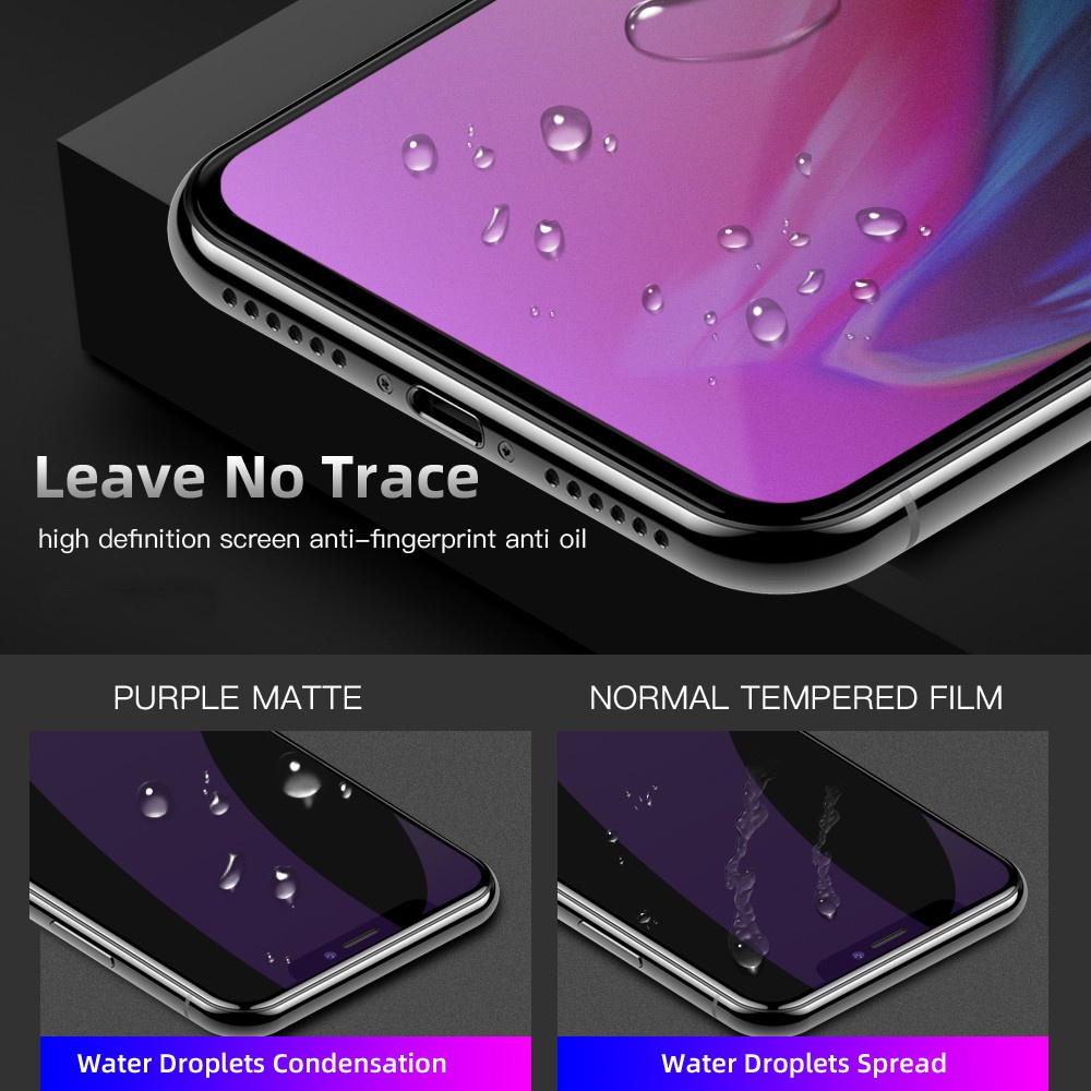 Kính cường lực nhám chống ánh sáng xanh và dấu vân tay cho iPhone 14 13 12 11 Pro Max Plus Mini X Xs Max XR 8 7 5 6 6s Plus 5 5s SE