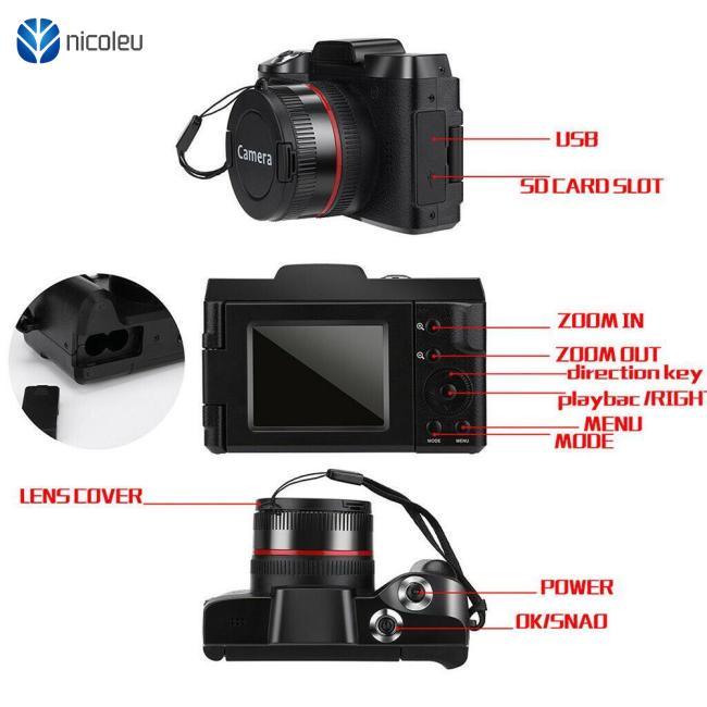 Camera kỹ thuật số màn hình 2.4 inch 1080p 16X chất lượng cao
 | BigBuy360 - bigbuy360.vn