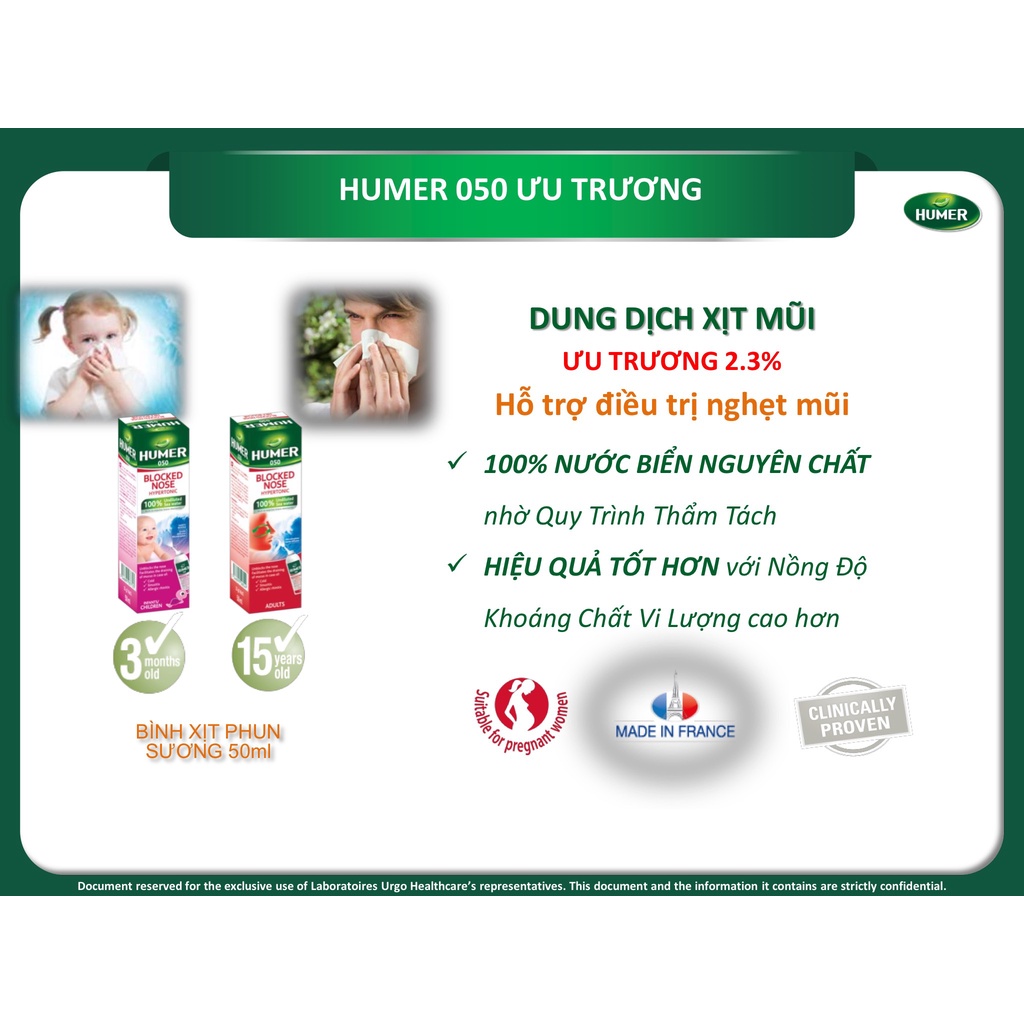 Xịt mũi chống ngạt Humer 050 người lớn chính hãng