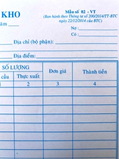 Phiếu nhập kho 2 liên khổ A5 16x20cm
