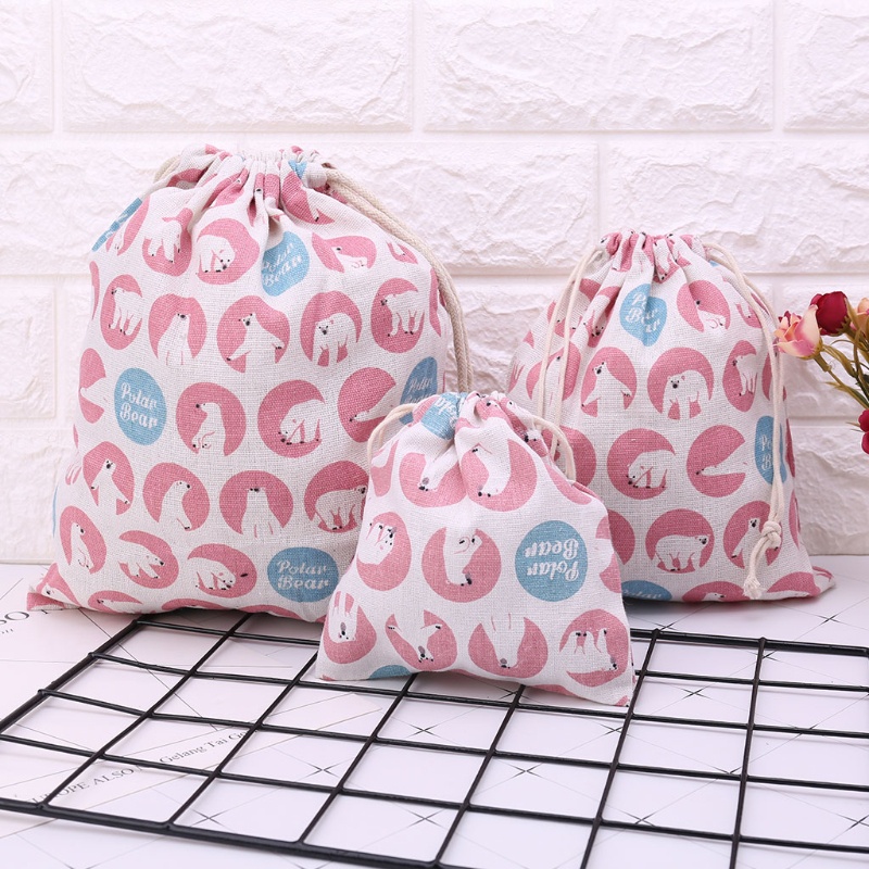 Túi Tote Dây Rút Chất Liệu Cotton Lanh Đựng Đồ Lót / Đồ Chơi