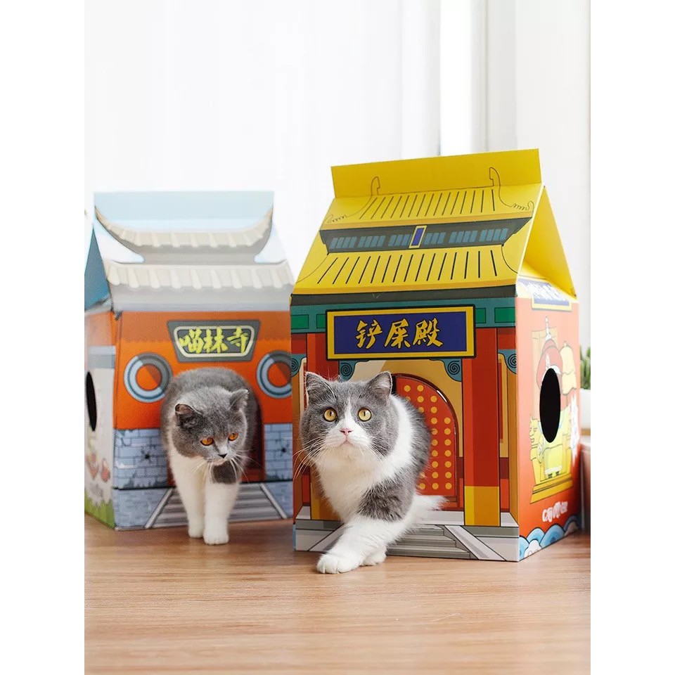 Đồ chơi cho mèo cào móng CatBox CatTree, Nhà giấy cho mèo