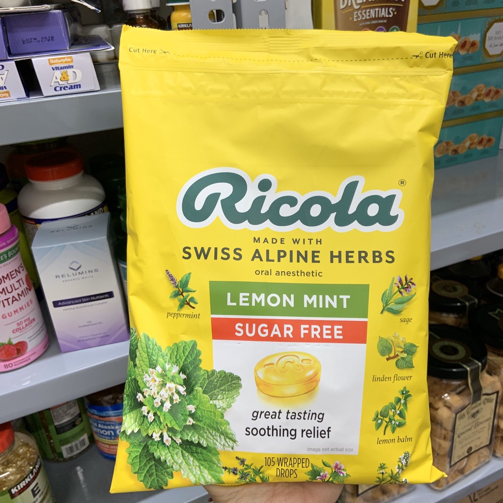 Kẹo ho thảo dược T6/2025 Ricola  - EDS Hàng Mỹ