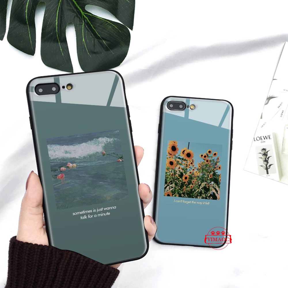 Ốp Lưng Mặt Kính Họa Tiết Bài Hát Hoa Độc Đáo Cho Iphone Xs Max Xr X 11 Pro 7 8 6 6s Plus 61c