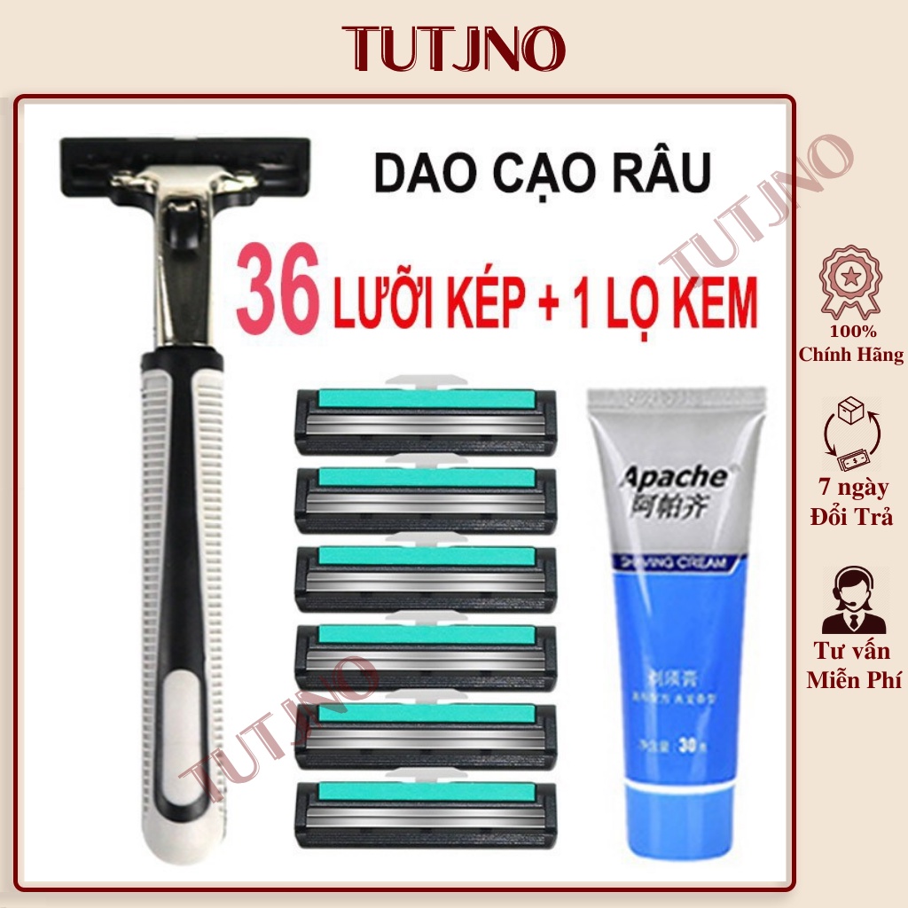 Dao cạo râu kèm 36 lưỡi kép tặng kèm kem cạo TUTJNO