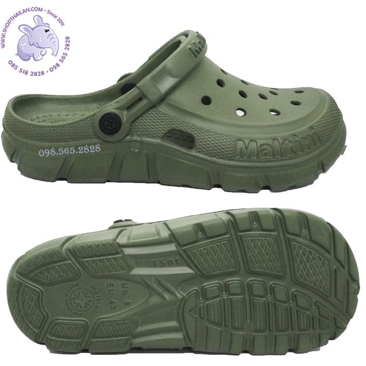 Dép sục Thái lan Maltini F501 phù hợp nam nữ, đúc nguyên khối, nhẹ, mềm, êm. Size 36 - 44