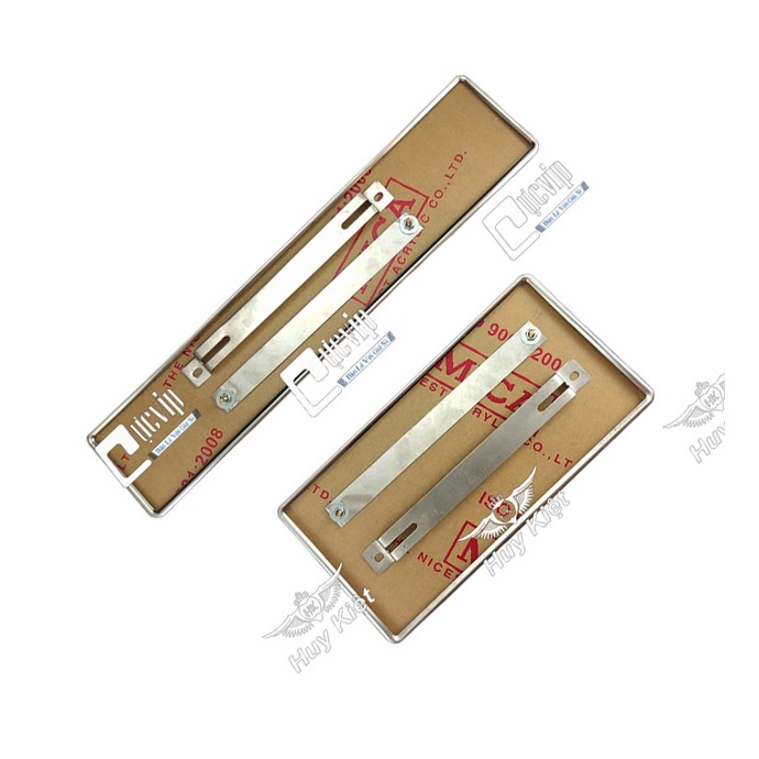 Bộ 2 Khung Biển Số Ô Tô Trước Sau Inox (330x165mm) (520x110mm) MS4209