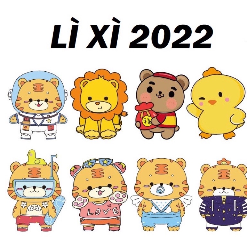 (Chọn Mẫu) Lì xì Tết 2022, phng bao lì xì Chibi nhiều mẫu siêu cute, hàng loại 1 dày dặn