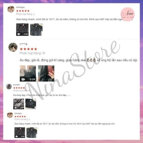 Áo Khoác Da Nữ Dáng Croptop Dài Tay Cúc Bấm NinaStore Mã 448