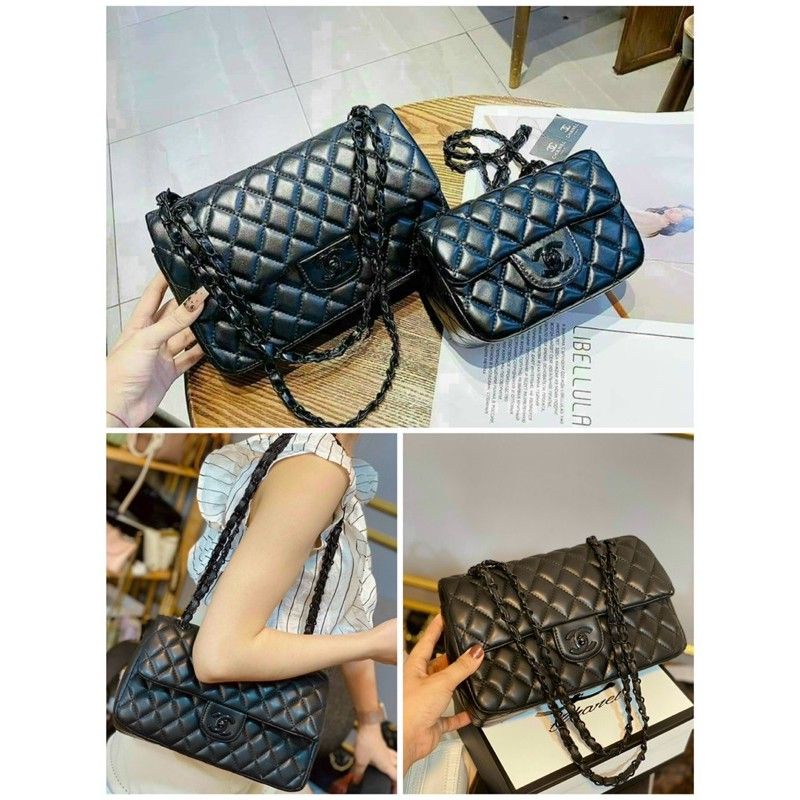 Túi Classic khoá đen ô trần trám da mềm thời trang rẻ đẹp ♥️free ship♥️