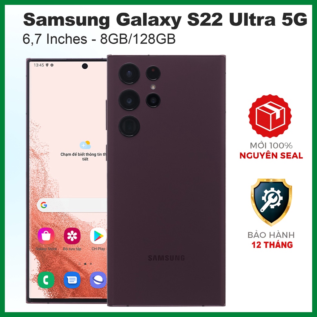 Điện thoại Samsung Galaxy S22 Ultra 5G (8GB/128GB) – Chính hãng mới 100% nguyên seal – test 7 ngày bh 1 năm