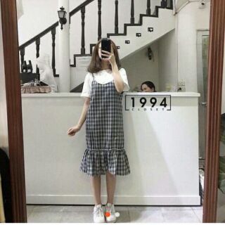 [1994 Closet] Yếm váy Caro đuôi cá