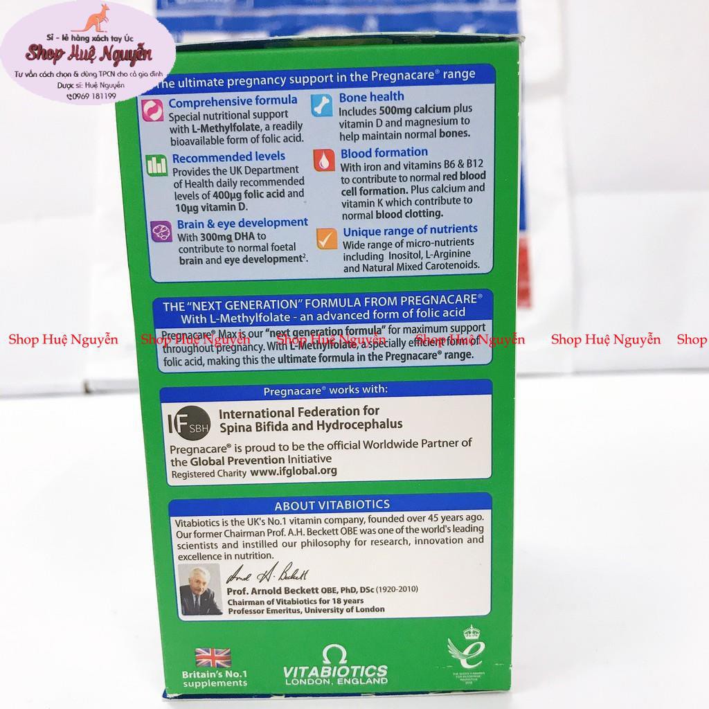 Vitamin Tổng Hợp Bầu của Anh Pregnacare Max 84viên, vitamin giúp mẹ và bé khỏe mạnh suốt quá trình mang thai