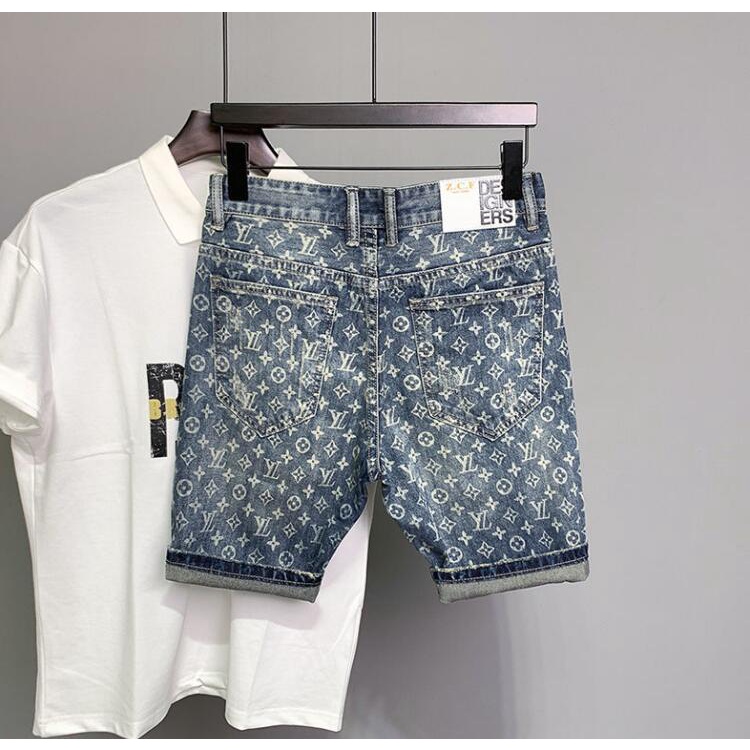 Hàng Mới Về Quần Short Denim In Họa Tiết LV size 28-36 Cho Nam