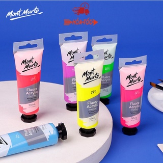 Màu lẻ acrylic dạ quang phát sáng Mont Marte Fluoro Acrylic Paint Màu acylic Mont Marte FLUORO PREMIUM - 50ml [ Sugi Art