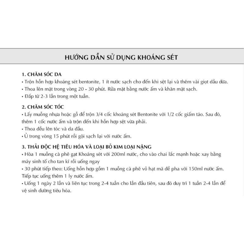Khoáng sét Bentonite Clay Viet Healthy 100gr
