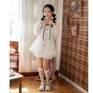 Áo babydoll hoa nhí nơ cổ + quần váy - rosie babydoll - carrot farm