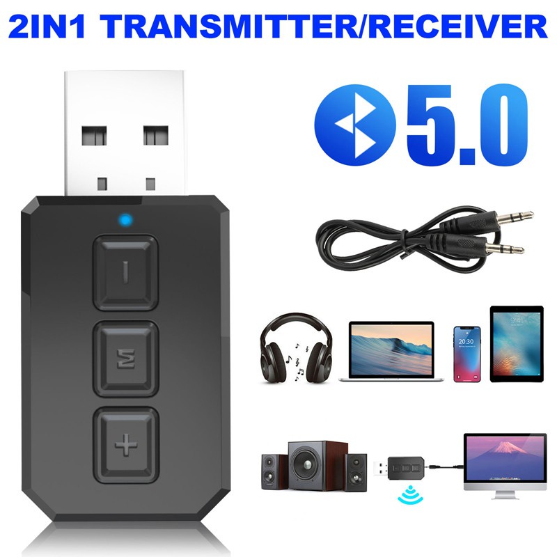 Bluetooth Transmitter Receiver Wireless Audio Adapter for Car TV PC