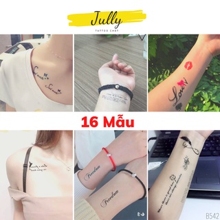 Hình xăm dán chữ ý nghĩa cho cả nam và nữ, miếng dán chống nước, xăm tạm thời an toàn bền đẹp JULLY Tattoo chất