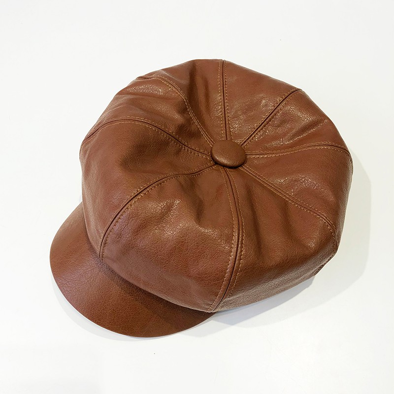 Mũ Beret Da pu Phong Cách Hàn Quốc Nhật Bản Retro Thời Trang Thu Đông Dễ Phối Đồ Cho Nữ