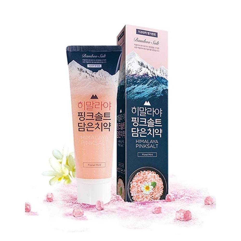 Kem Đánh Răng Bamboo Salt Himalaya Pink Salt - Hương Hoa Bạc Hà Trắng Răng 100G