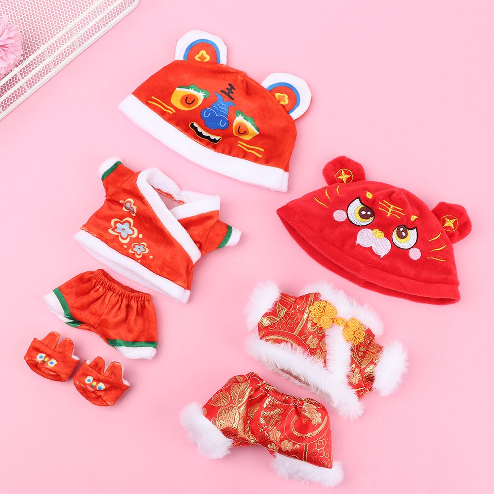 Quần áo búp bê 20cm Năm Mới màu Đỏ dễ Thương Quần Áo Thiết Lập