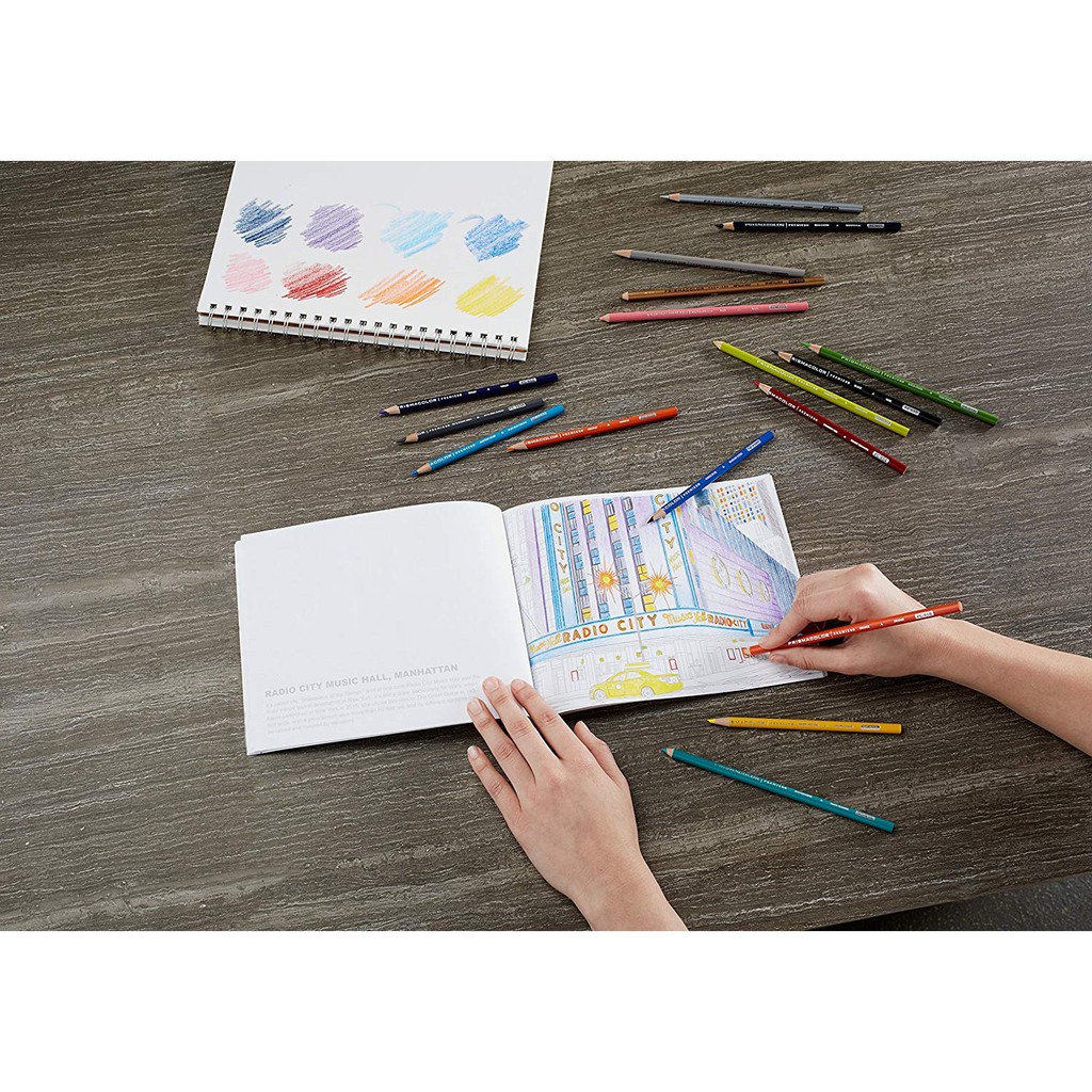 Bộ 21 bút chì màu hạng họa sĩ kèm sổ tô màu Prismacolor Premier Soft Core, New York City (Hộp giấy)