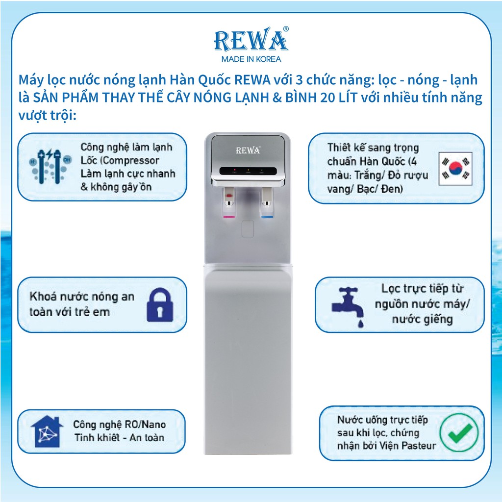 Máy Lọc Nước Nóng Lạnh Rewa RW-NA-800 | BigBuy360 - bigbuy360.vn
