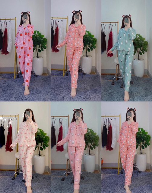 Bộ pijama Kate Thái mềm dài tay | WebRaoVat - webraovat.net.vn