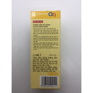 Bình Sữa Agi Premium 250ml - Size M ( 4-6 tháng) - cổ hẹp