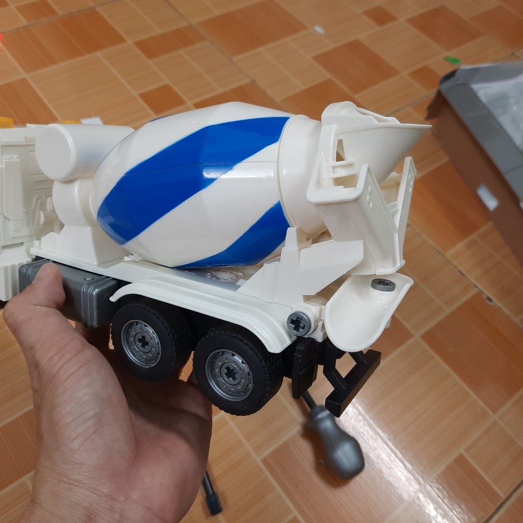 Bộ lắp ráp mô hình xe bồn chở bê tông ô tô đồ chơi trẻ em gồm 82 pcs bằng nhựa