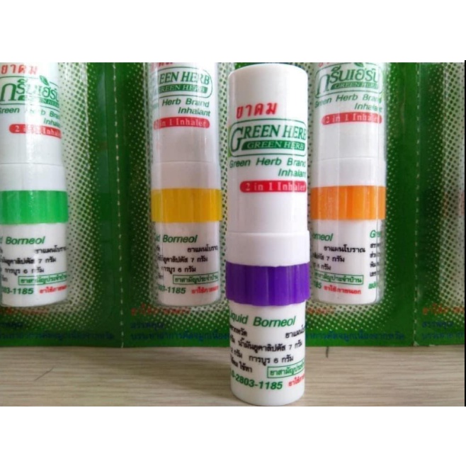 1 Vĩ 6 ống hít thông mũi hai đầu Green Herb 2in1 Inhaler Thái Lan
