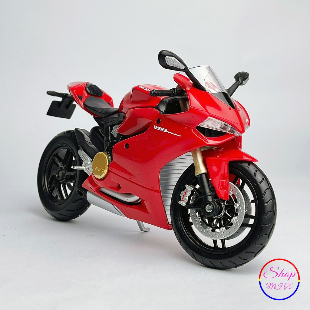 Xe mô hình mô tô Ducati 1199 Panigale TẶNG KÈM BIỂN SỐ tỉ lệ 1:12 hãng Maisto
