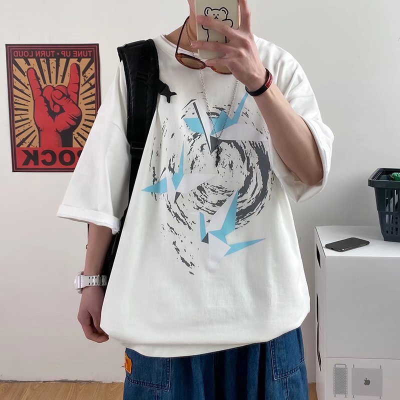 Áo Thun Tay Ngắn Cổ Tròn Dáng Rộng In Họa Tiết Hoạt Hình Thoải Mái Thời Trang Mùa Hè Cho Nam Và Nữ size M-5XL