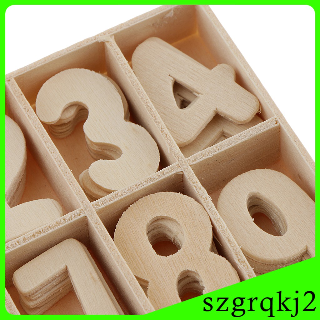 Bộ 60 Chữ Số 0-9 Bằng Gỗ Chưa Sơn Giáo Dục Sớm Cho Bé