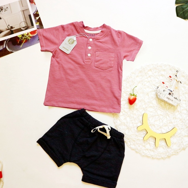 Bộ quần áo bé trai, áo thun trẻ em màu cam vải thun cotton cao cấp cho bé- Royal KIDS