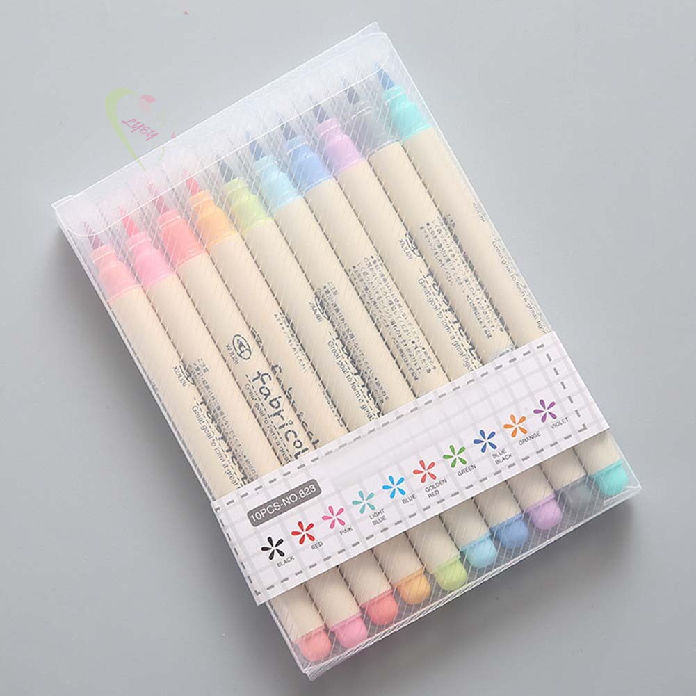 LE 10 Pcs Watercolor Brush Pens Set Marker Pens for Painting Drawing Coloring Stationery @VN