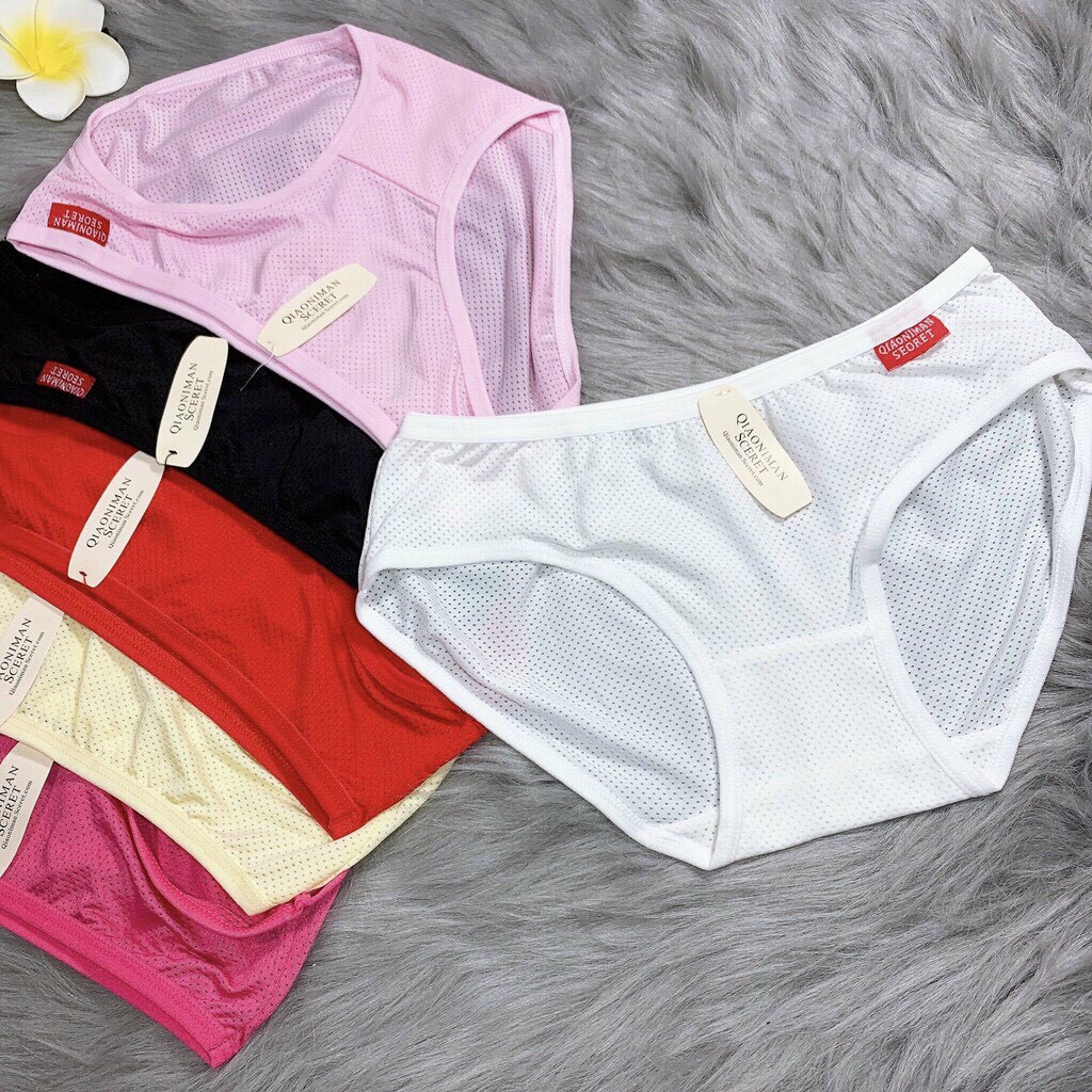 Combo 05 Quần lót nữ thun lạnh thông hơi kháng khuẩn, thoáng mát.