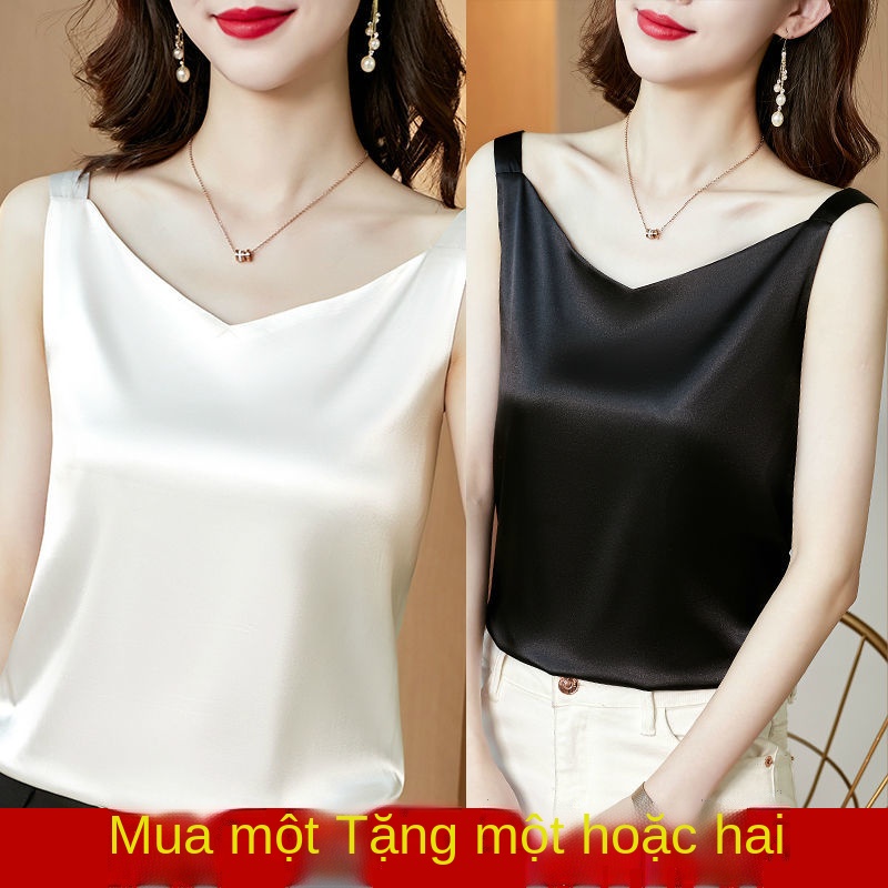Áo hai dây màu trắng/đen mới phong cách mùa hè cho nữ