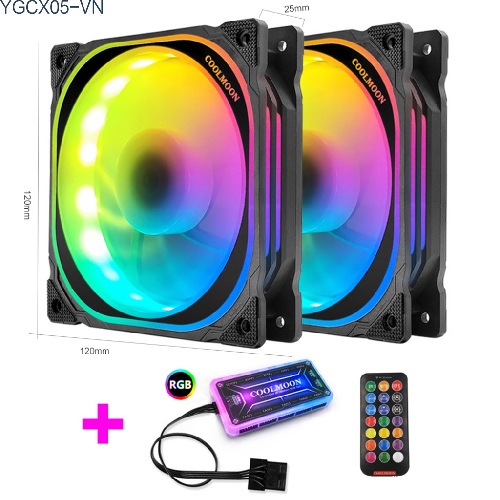 Quạt Tản Nhiệt Có Đèn Led 6 Pin Rgb Kèm Điều Khiển Từ Xa Cho Máy Tính Ốp
