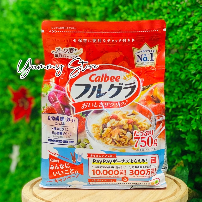 Ngũ cốc trái cây ăn liền Calbee 800G
