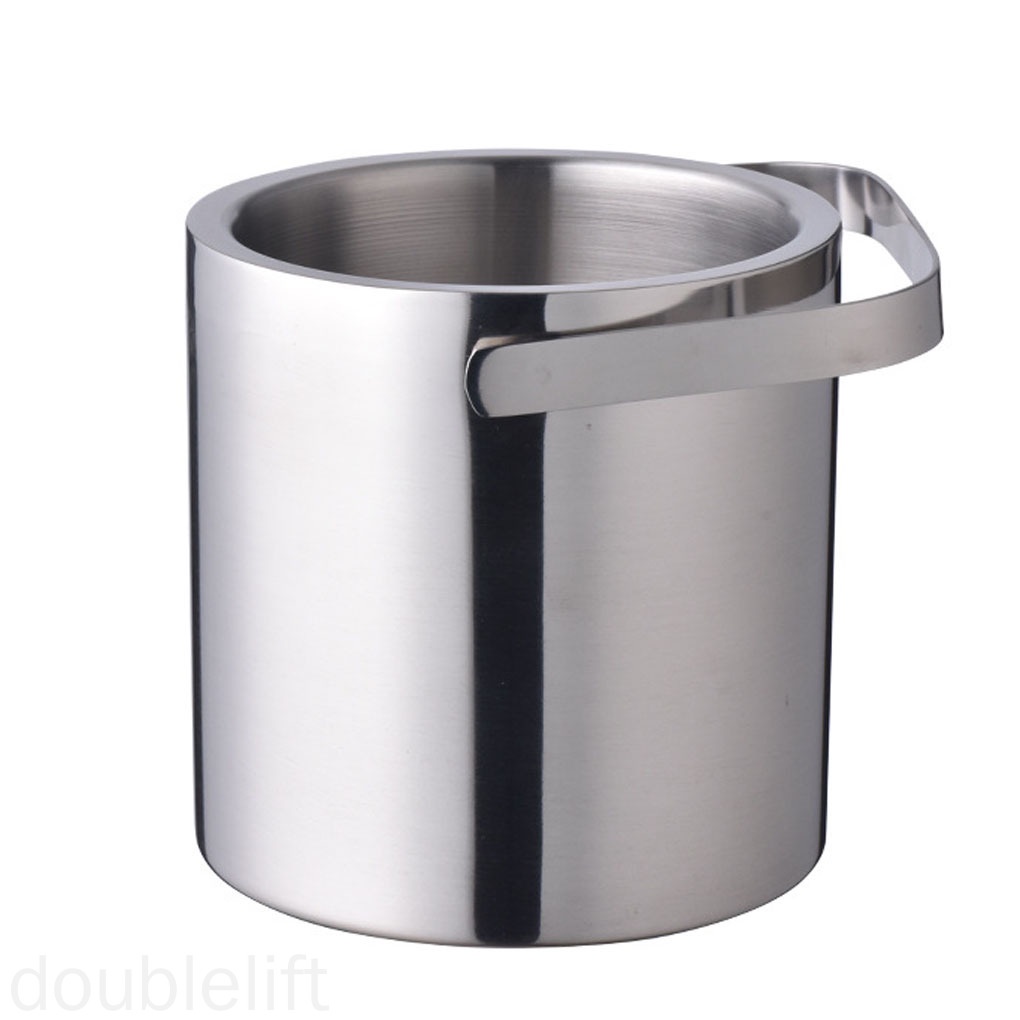 Xô đựng đá hai lớp giữ nhiệt bằng thép không gỉ có kẹp gắp