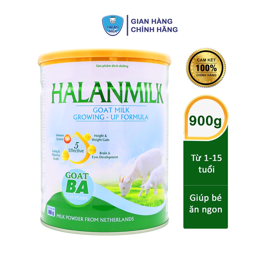 Sữa bột Halanmilk GOAT BA 900gr - Bổ sung dinh dưỡng cho bé